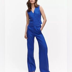 Set Mango Double Breasted Linen Waistcoat and Pants
